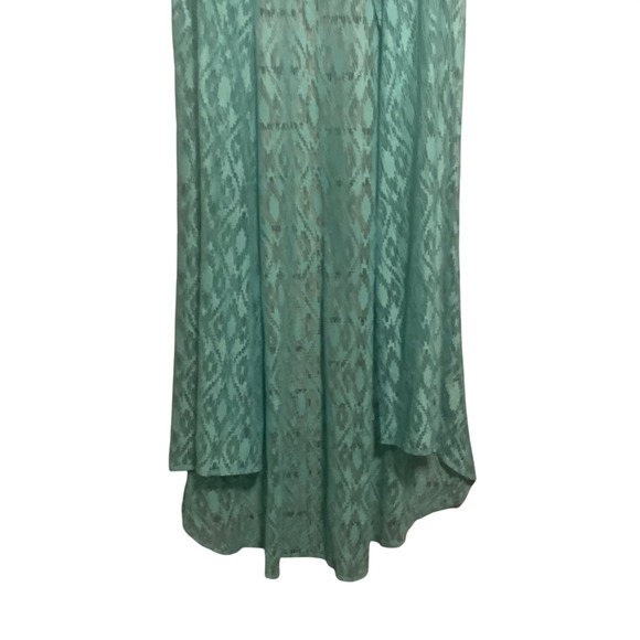 Crazy Train Teal Lace Kimono Duster Open Front Short Sleeve Western Boho OS - Picture 3 of 5